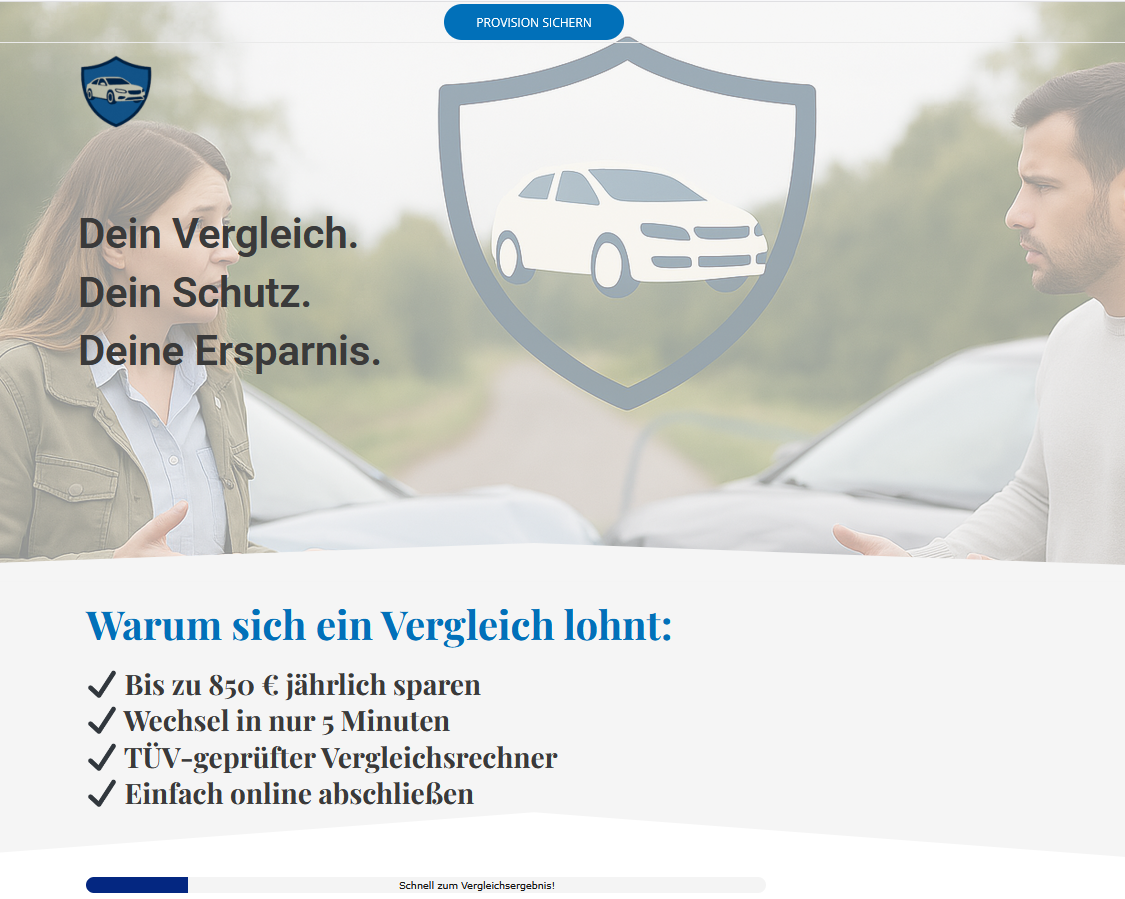 KfzSpar.de – Neues WordPress-Affiliate-Projekt mit hohen Lead-Provisionen